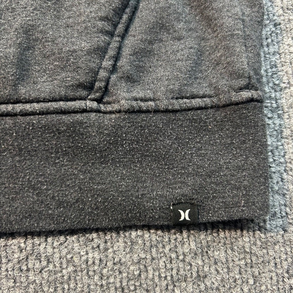 Hurley Mens Full Zip Hoodie Gray Logo Fleece Jacket Large - Picture 3 of 8